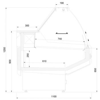 Preview: Kühlvitrine Modena 110 mit Umluftkühlung