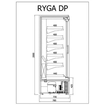 Wandkühlregal Ryga ohne Türen (offen)