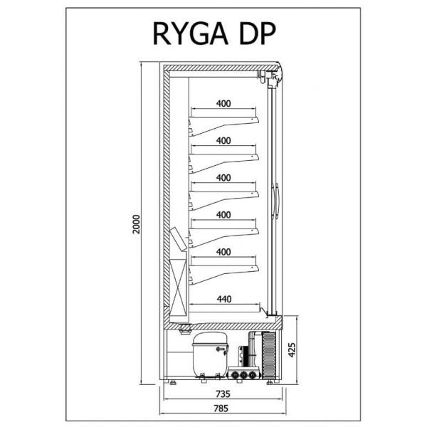 Wandkühlregal Ryga ohne Türen (offen)